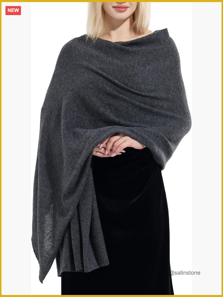 Large Cashmere Wool Blend Pashmina Shawl Wrap Travel Blanket All-Season